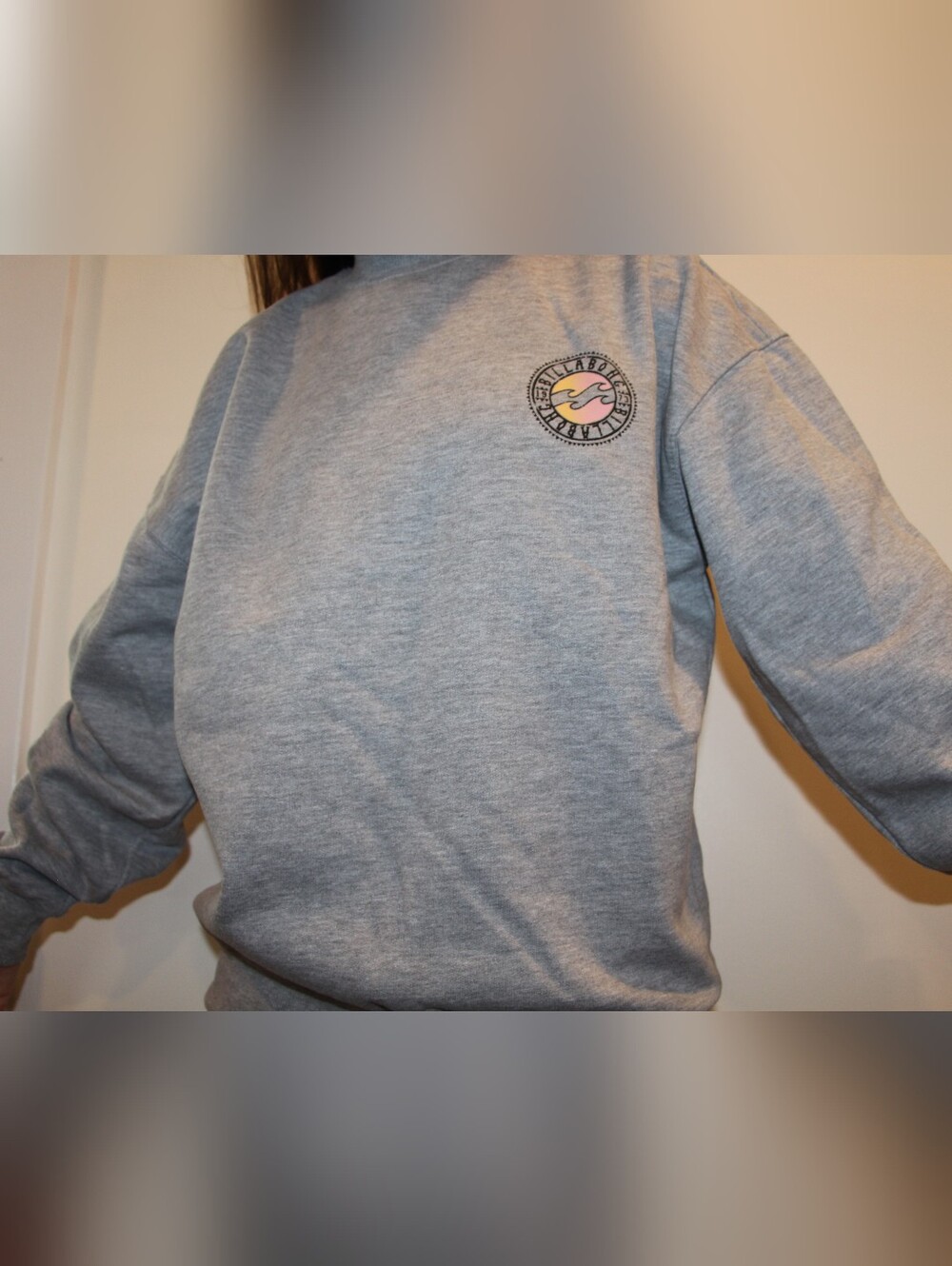 Billabong Light Gray Crewneck Sweater